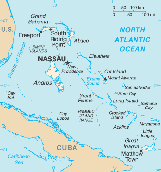 map of Bahamas, The