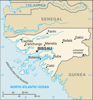 map of Guinea-Bissau